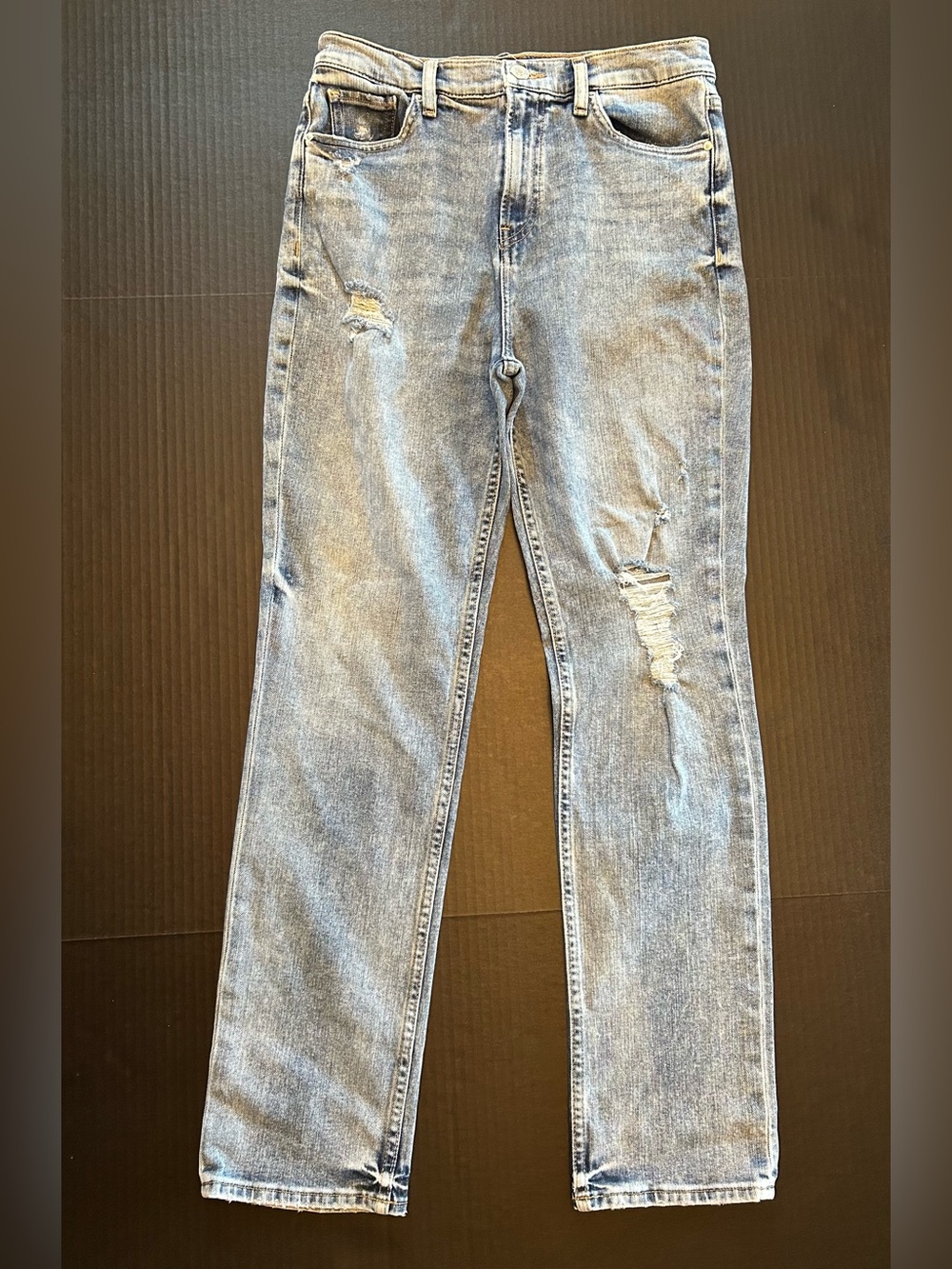 Hudson Holly Straight Leg Jeans Womens Size 29 High Rise Denim Distressed